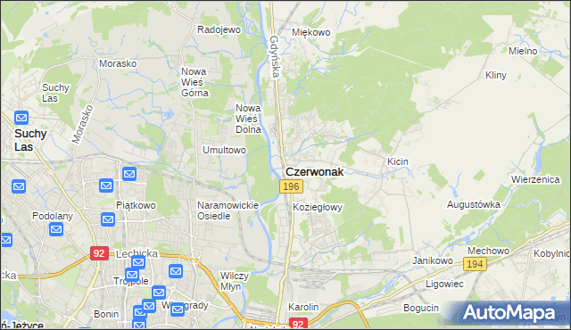 mapa Czerwonak, Czerwonak na mapie Targeo