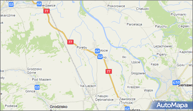 mapa Dębno gmina Leżajsk, Dębno gmina Leżajsk na mapie Targeo