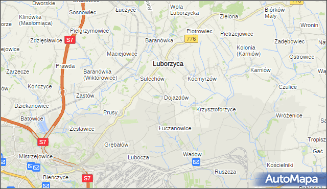 mapa Dojazdów, Dojazdów na mapie Targeo