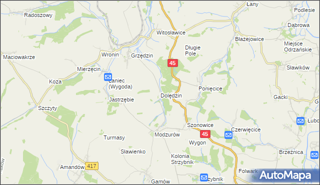 mapa Dolędzin, Dolędzin na mapie Targeo