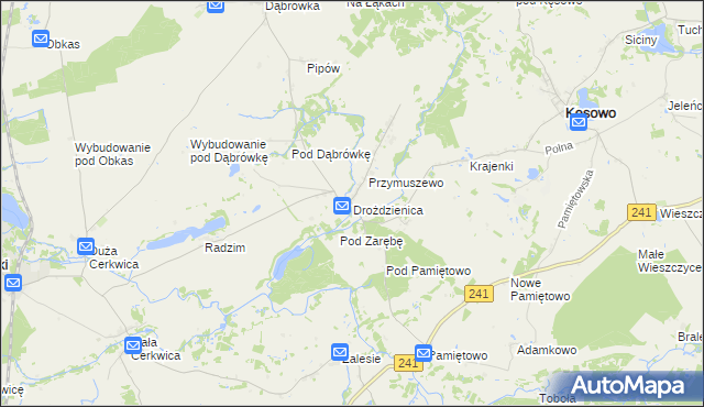 mapa Drożdzienica, Drożdzienica na mapie Targeo