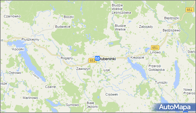 mapa Dubeninki, Dubeninki na mapie Targeo