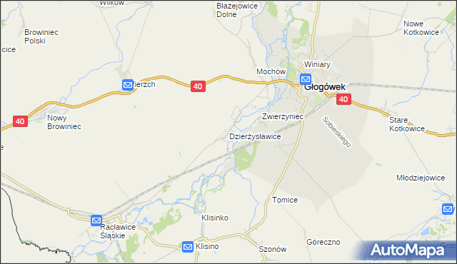 mapa Dzierżysławice, Dzierżysławice na mapie Targeo