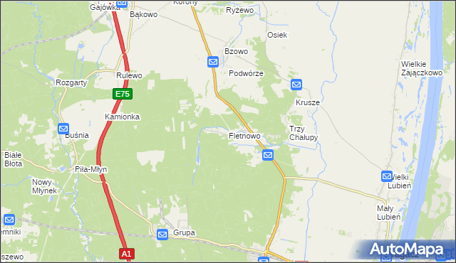 mapa Fletnowo, Fletnowo na mapie Targeo