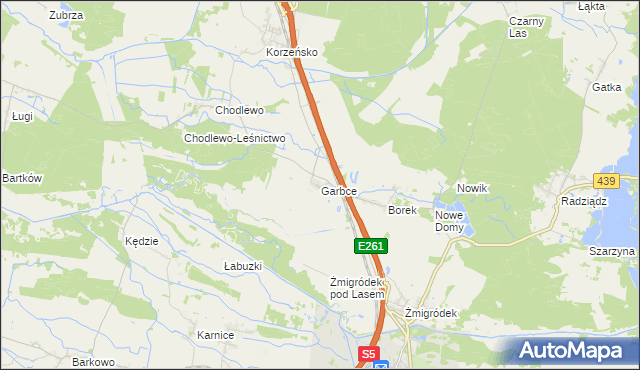 mapa Garbce, Garbce na mapie Targeo