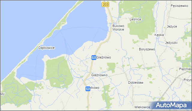 mapa Gleźnowo, Gleźnowo na mapie Targeo