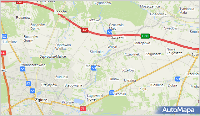mapa Glinnik gmina Zgierz, Glinnik gmina Zgierz na mapie Targeo