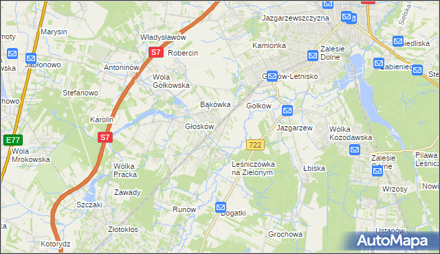 mapa Głosków-Letnisko, Głosków-Letnisko na mapie Targeo