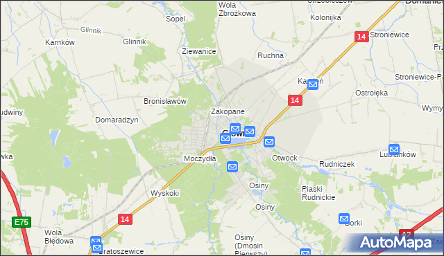 mapa Głowno, Głowno na mapie Targeo