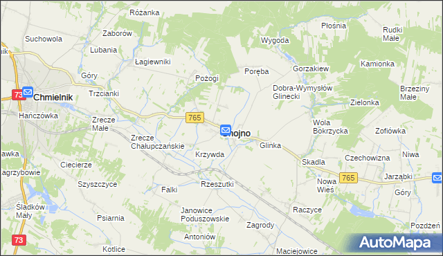 mapa Gnojno powiat buski, Gnojno powiat buski na mapie Targeo