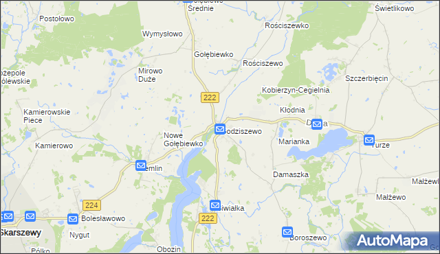 mapa Godziszewo gmina Skarszewy, Godziszewo gmina Skarszewy na mapie Targeo