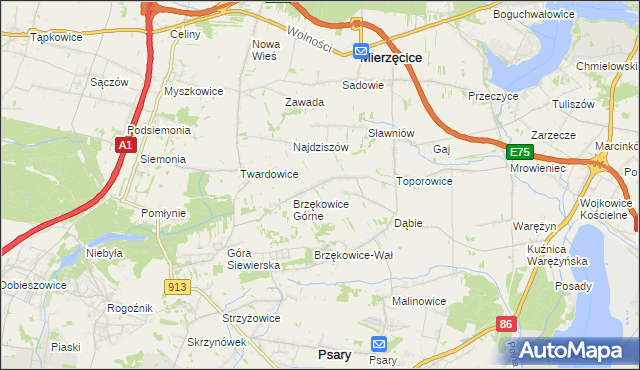 mapa Goląsza Górna, Goląsza Górna na mapie Targeo