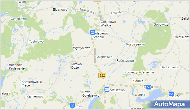 mapa Gołębiewko gmina Trąbki Wielkie, Gołębiewko gmina Trąbki Wielkie na mapie Targeo