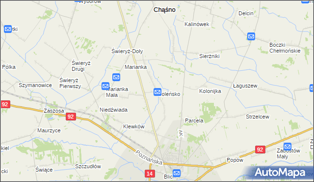 mapa Goleńsko, Goleńsko na mapie Targeo