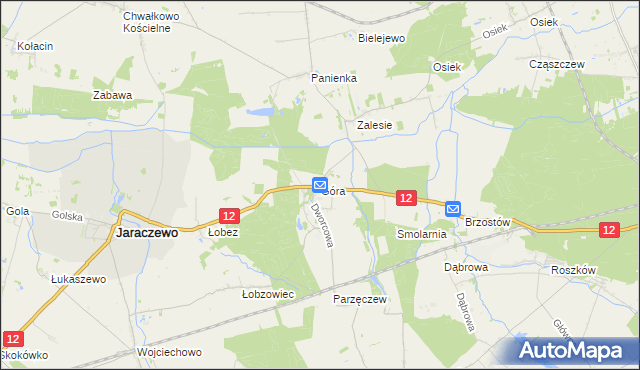 mapa Góra gmina Jaraczewo, Góra gmina Jaraczewo na mapie Targeo