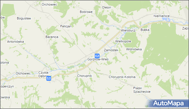 mapa Gorzków-Osada, Gorzków-Osada na mapie Targeo