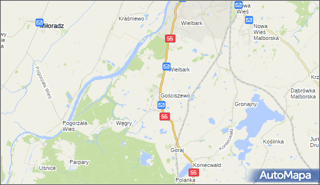 mapa Gościszewo, Gościszewo na mapie Targeo