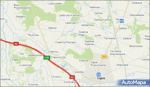 mapa Grabina Wielka, Grabina Wielka na mapie Targeo
