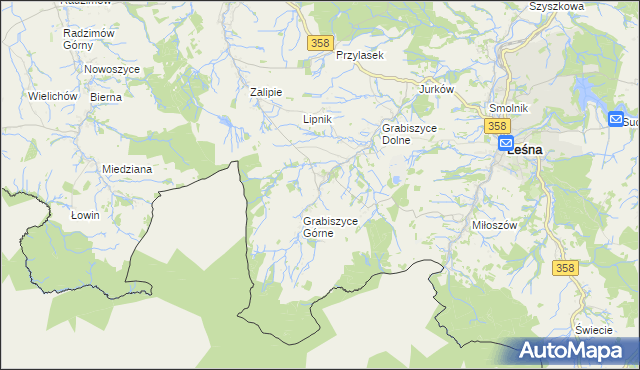 mapa Grabiszyce Średnie, Grabiszyce Średnie na mapie Targeo