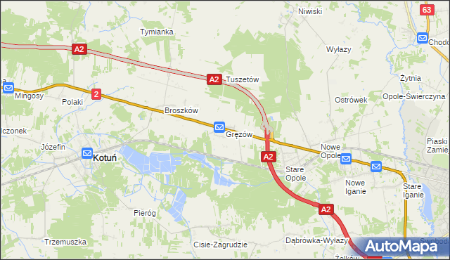 mapa Gręzów, Gręzów na mapie Targeo