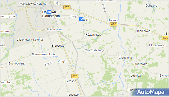 mapa Grodziszczany, Grodziszczany na mapie Targeo