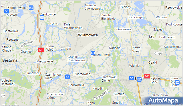 mapa Hecznarowice, Hecznarowice na mapie Targeo