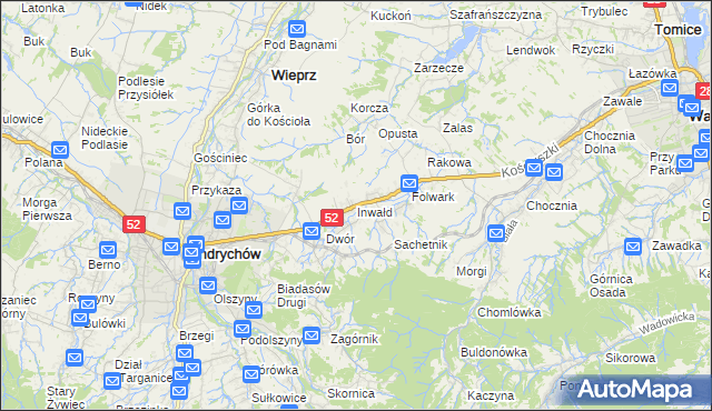mapa Inwałd, Inwałd na mapie Targeo