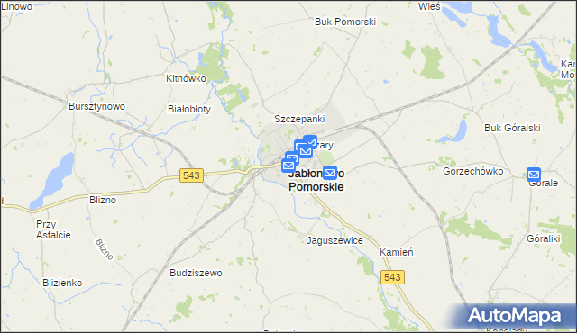 mapa Jabłonowo Pomorskie, Jabłonowo Pomorskie na mapie Targeo