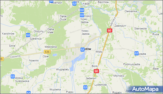 mapa Jadów, Jadów na mapie Targeo