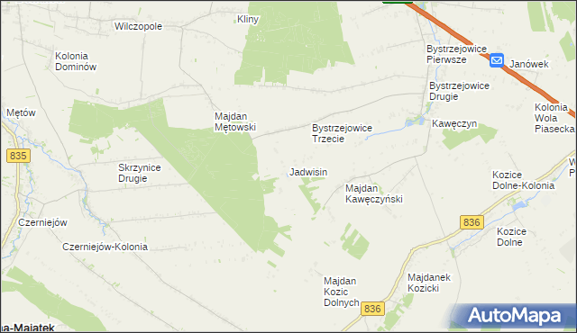 mapa Jadwisin gmina Piaski, Jadwisin gmina Piaski na mapie Targeo