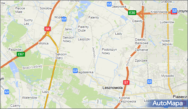 mapa Janczewice, Janczewice na mapie Targeo