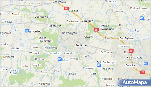 mapa Jedlicze, Jedlicze na mapie Targeo