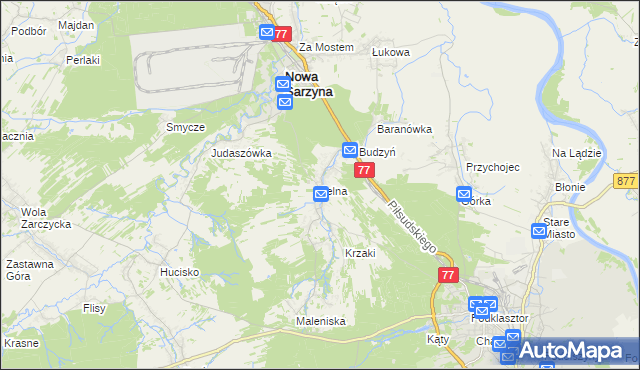 mapa Jelna gmina Nowa Sarzyna, Jelna gmina Nowa Sarzyna na mapie Targeo