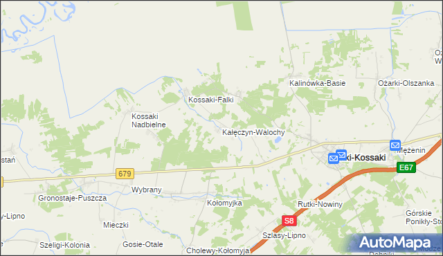 mapa Kałęczyn-Walochy, Kałęczyn-Walochy na mapie Targeo