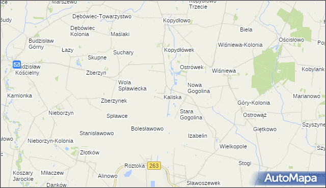 mapa Kaliska gmina Wilczyn, Kaliska gmina Wilczyn na mapie Targeo