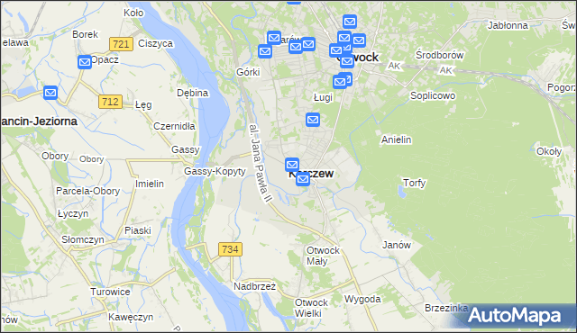 mapa Karczew powiat otwocki, Karczew powiat otwocki na mapie Targeo