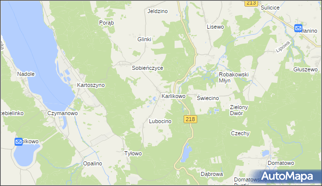 mapa Karlikowo, Karlikowo na mapie Targeo