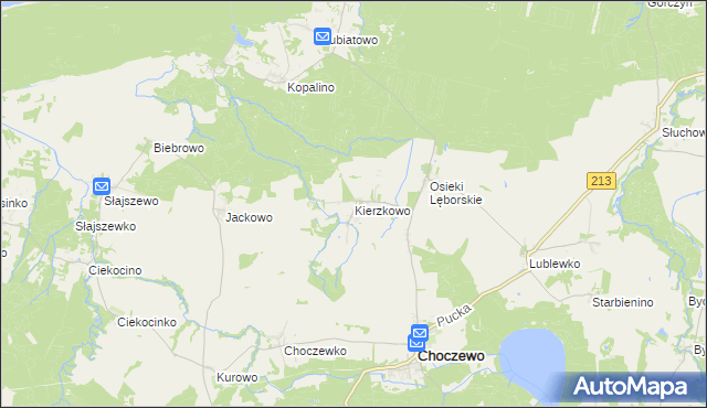 mapa Kierzkowo gmina Choczewo, Kierzkowo gmina Choczewo na mapie Targeo