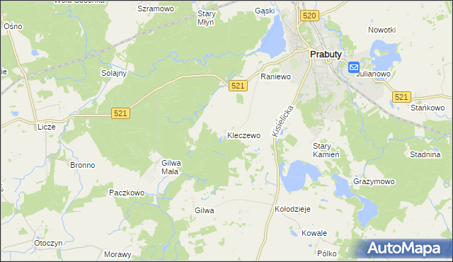 mapa Kleczewo, Kleczewo na mapie Targeo