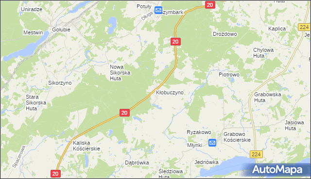 mapa Kłobuczyno, Kłobuczyno na mapie Targeo