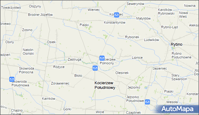 mapa Kocierzew Północny, Kocierzew Północny na mapie Targeo