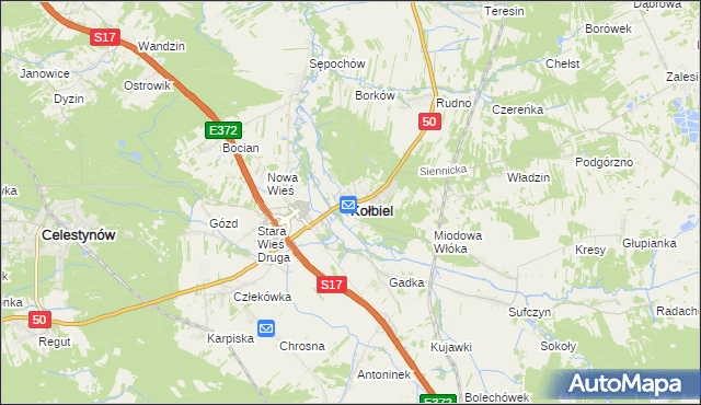 mapa Kołbiel, Kołbiel na mapie Targeo