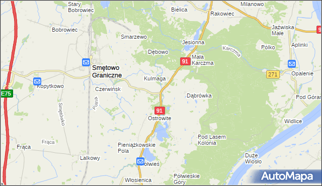 mapa Kolonia Ostrowicka, Kolonia Ostrowicka na mapie Targeo