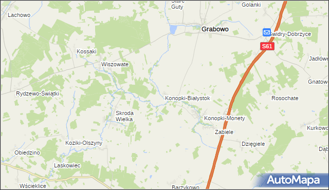 mapa Konopki-Białystok, Konopki-Białystok na mapie Targeo