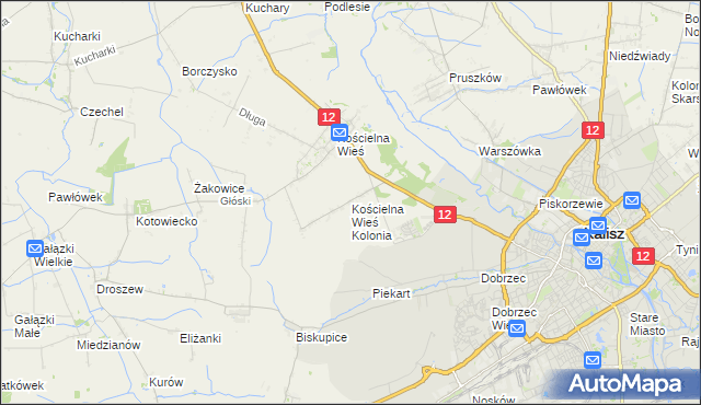 mapa Kościelna Wieś Kolonia, Kościelna Wieś Kolonia na mapie Targeo