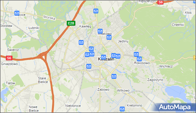mapa Koszalina, Koszalin na mapie Targeo