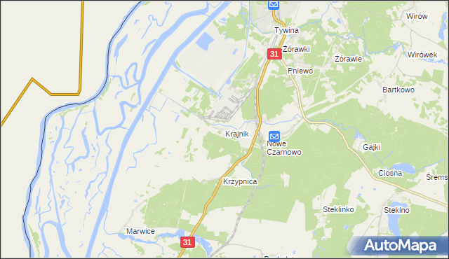 mapa Krajnik, Krajnik na mapie Targeo