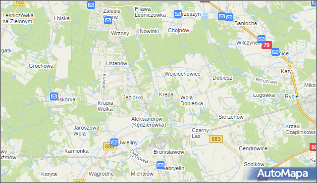 mapa Krępa gmina Prażmów, Krępa gmina Prażmów na mapie Targeo