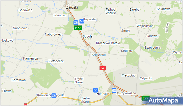 mapa Kroczewo, Kroczewo na mapie Targeo