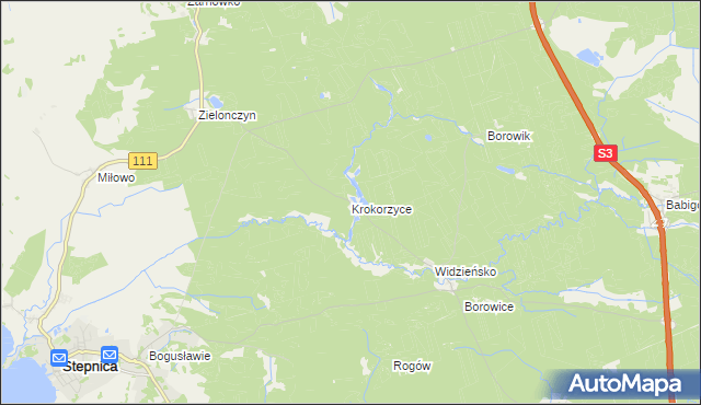 mapa Krokorzyce, Krokorzyce na mapie Targeo